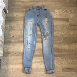 Blue lightly used jeans.